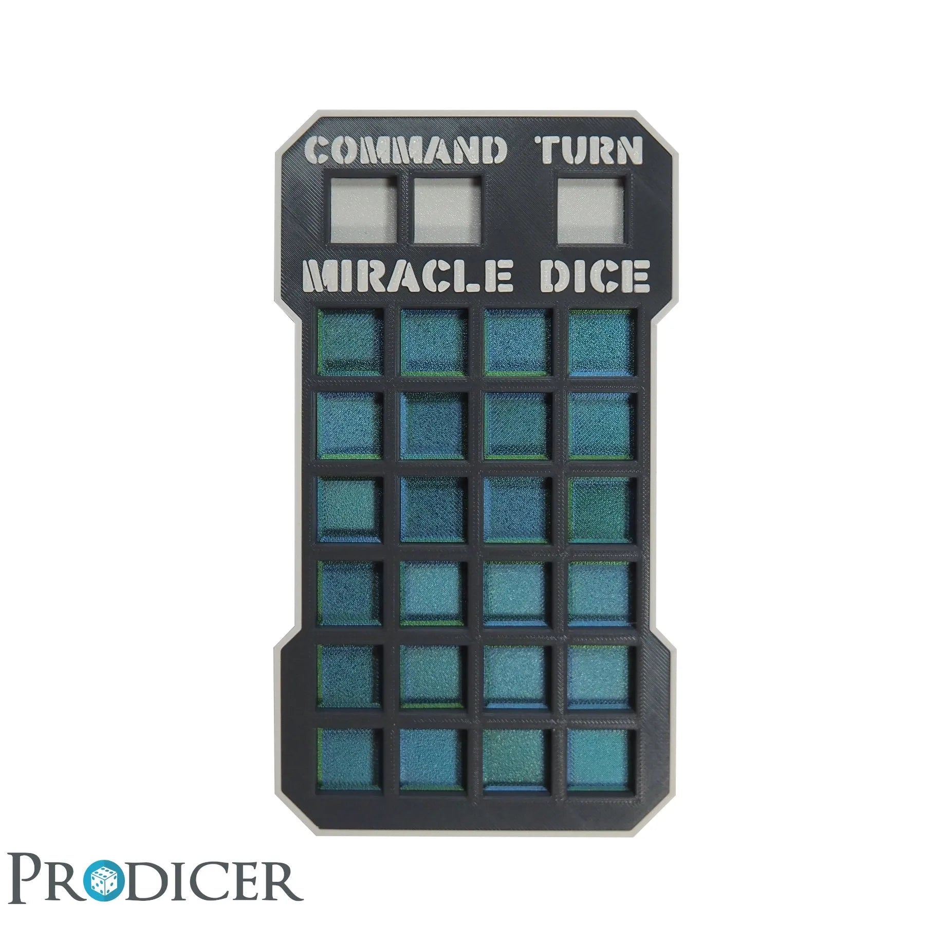 Sci-Fi Miracle Dice Pro Dashboard | Blau-Grün-ProDicer-Radaddel