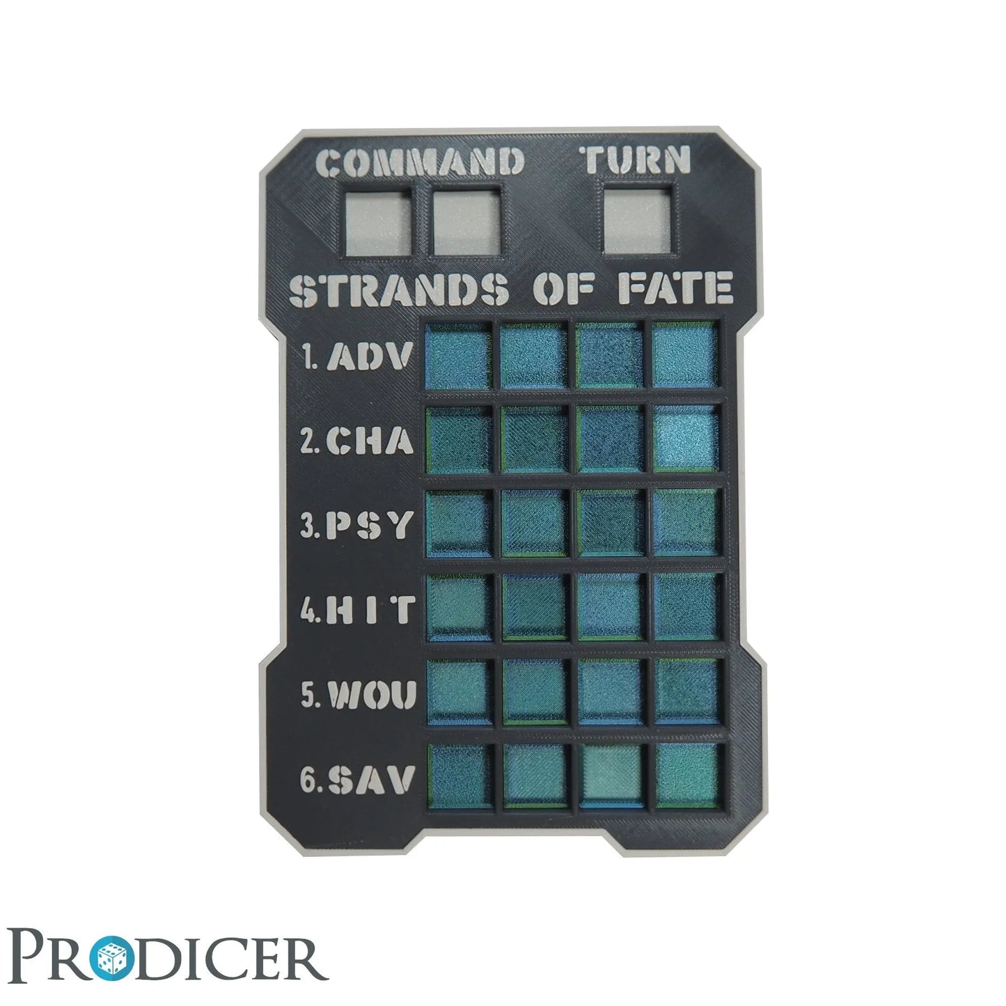 Sci-Fi Strands of Fate Pro Dashboard | Blau-Grün-ProDicer-Radaddel