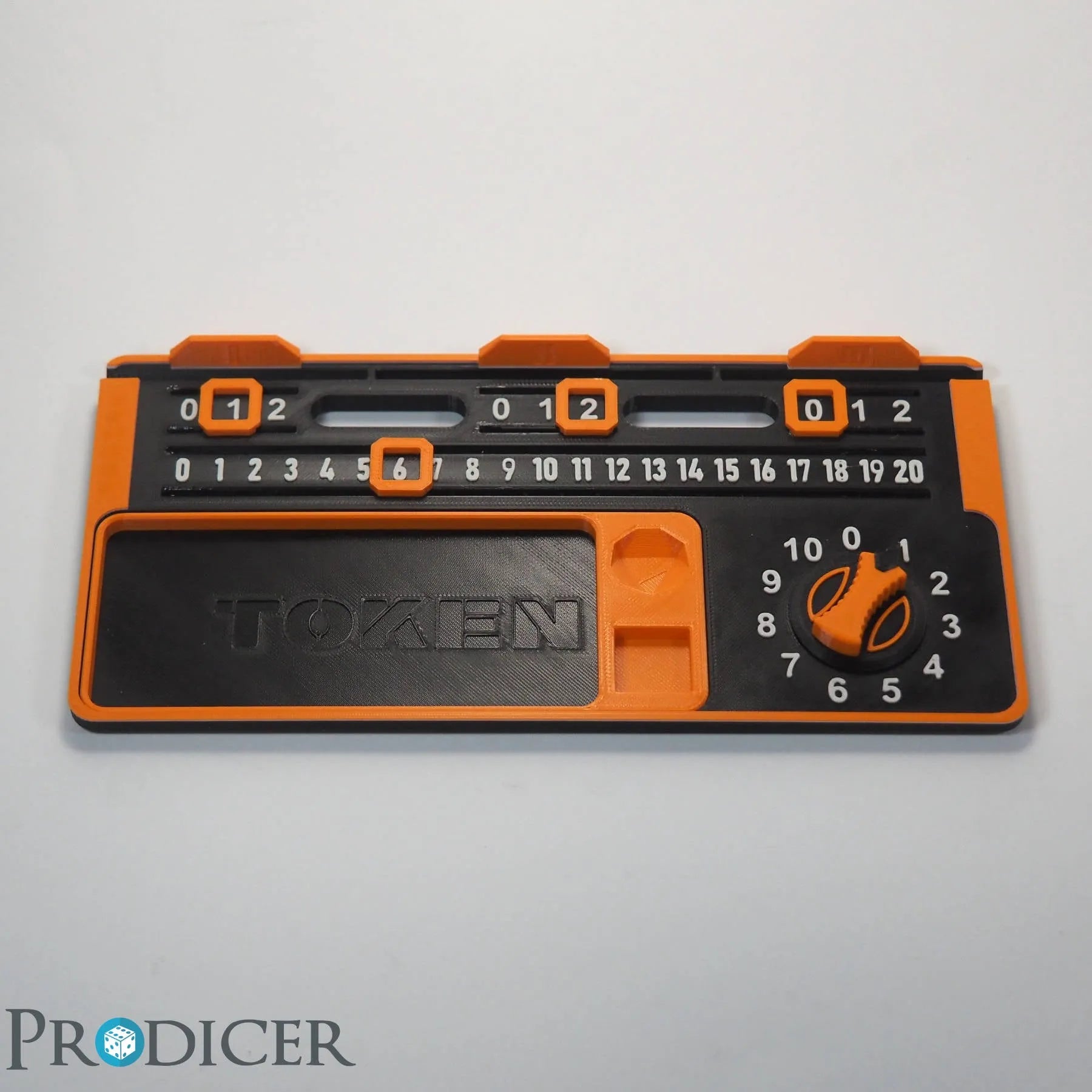 Sci-Fi Skirmish Single Dashboard V2 | Single Board + Fraction Counter | Orange-ProDicer-Radaddel