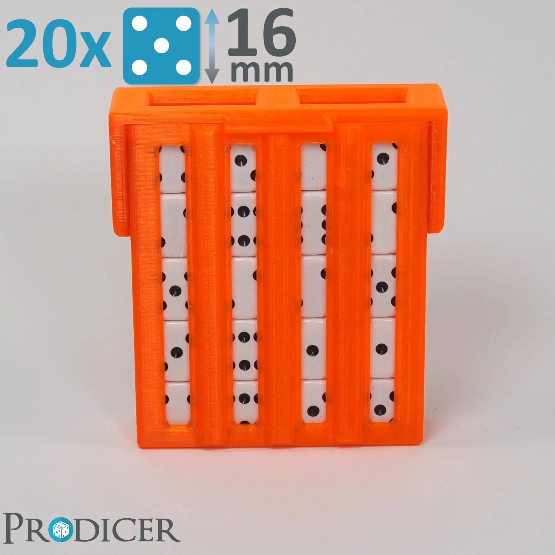Dice Pro Keeper - 16mm | Neon-Orange-ProDicer-Radaddel
