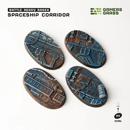 Spaceship Corridor Bases Oval 60mm (x4)-Gamers Grass-Radaddel