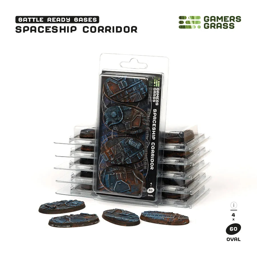 Spaceship Corridor Bases Oval 60mm (x4)-Gamers Grass-Radaddel