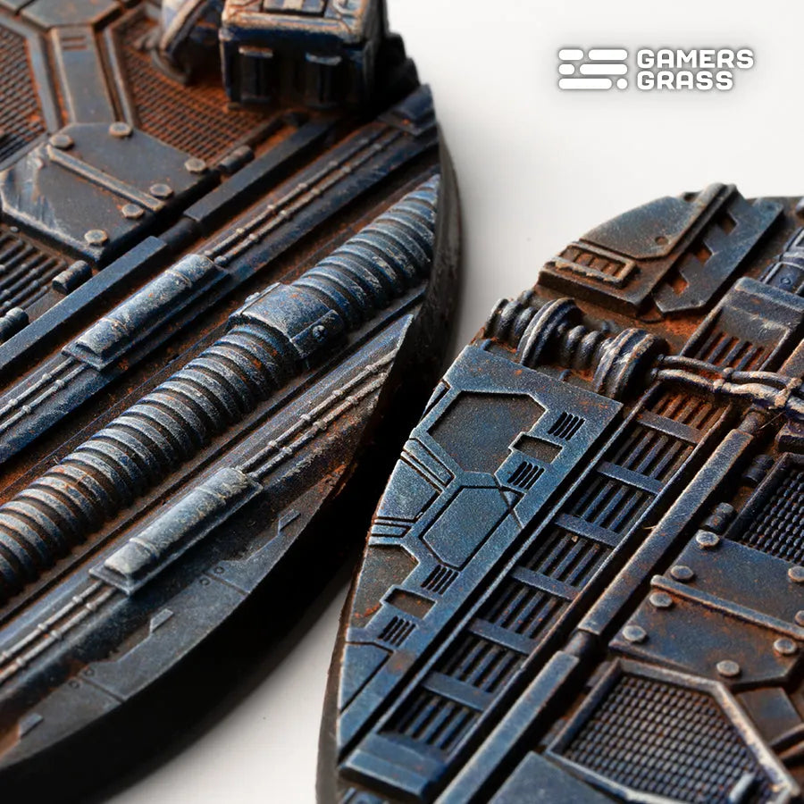 Spaceship Corridor Bases Oval 90mm (x2)-Gamers Grass-Radaddel