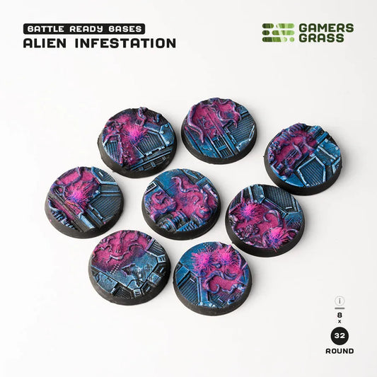 Alien Infestation Bases Round 32mm (x8)-Gamers Grass-Radaddel