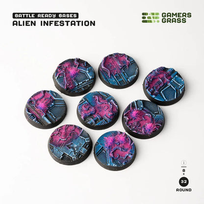 Alien Infestation Bases Round 40mm (x5)-Gamers Grass-Radaddel