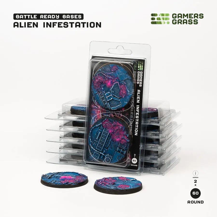 Alien Infestation Bases Round 60mm (x2)-Gamers Grass-Radaddel