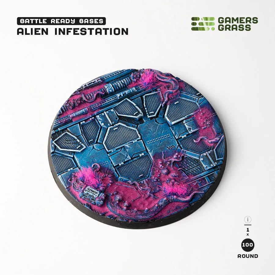 Alien Infestation Bases Round 100mm (x1)-Gamers Grass-Radaddel