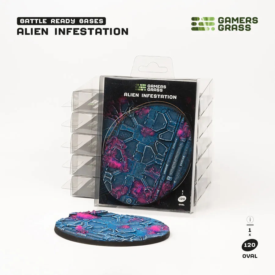 Alien Infestation Bases Oval 120mm (x1)-Gamers Grass-Radaddel