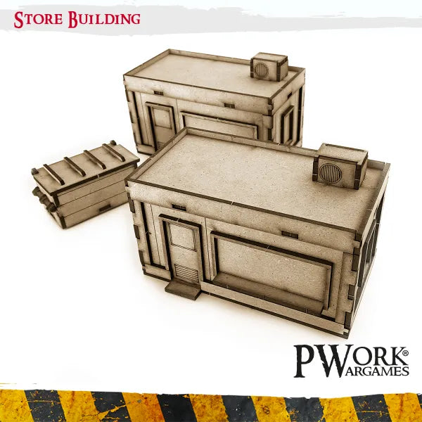 MDF TERRAIN Store Building-PWork Wargames-Radaddel