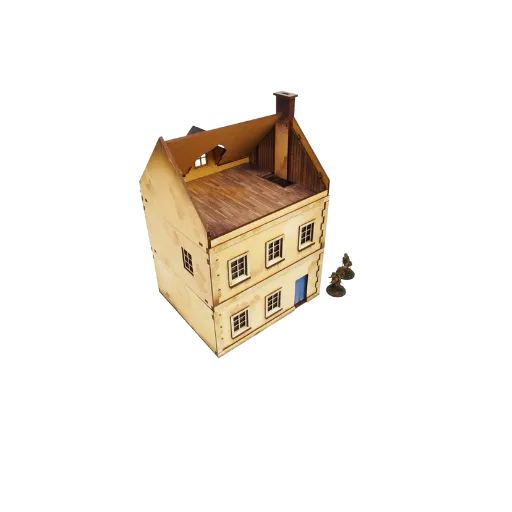 Pre-painted WW2 Normandy Townhouse 3-Micro Art Studio-Radaddel