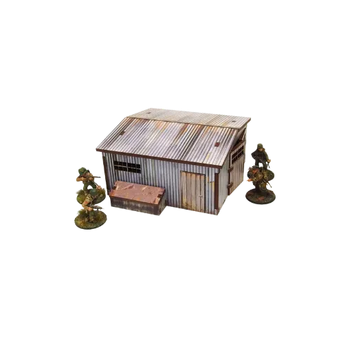 Pre-painted WW2 Normandy Large Tin Shed-Micro Art Studio-Radaddel