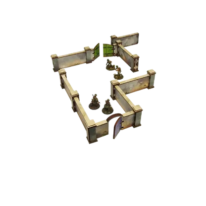 Pre-painted WW2 Normandy Walls with Gate (high)-Micro Art Studio-Radaddel