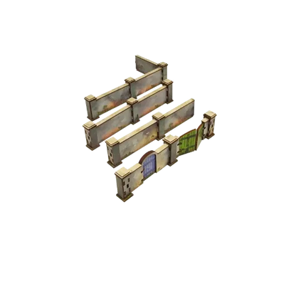 Pre-painted WW2 Normandy Walls with Gate (high)-Micro Art Studio-Radaddel