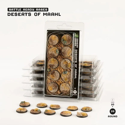 Deserts of Maahl Bases Round 25mm (x10)-Gamers Grass-Radaddel