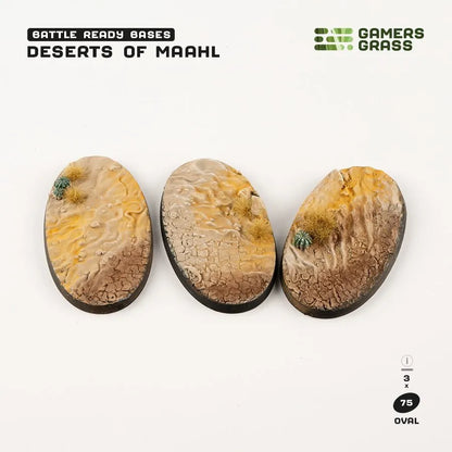 Deserts of Maahl Bases Oval 75mm (x3)-Gamers Grass-Radaddel