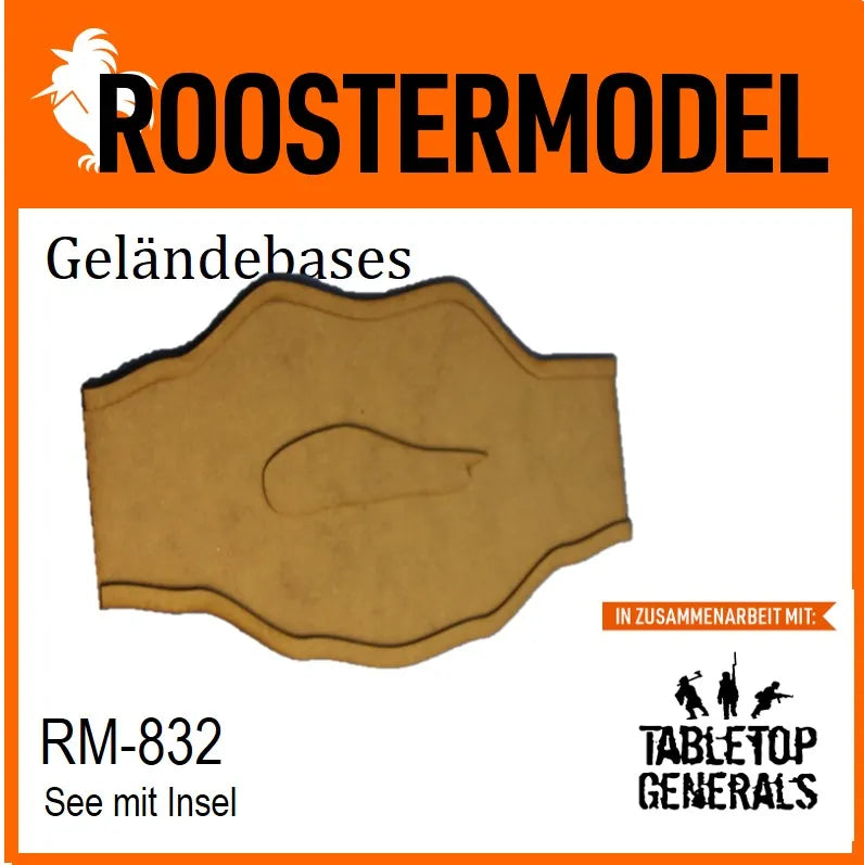 Fluss See mit Insel-Roostermodel-Radaddel