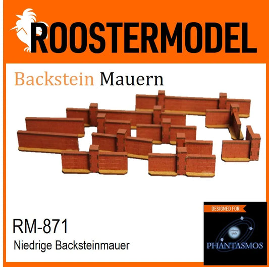 Niedrige Backsteinmauer-Roostermodel-Radaddel