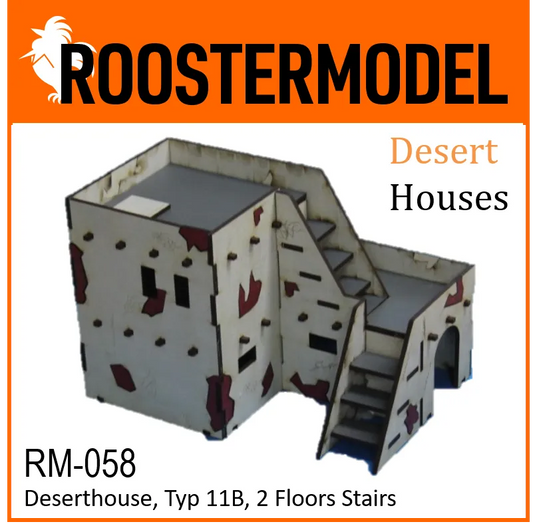 Deserthouse, Typ 11B, 2 Floors Stairs-Roostermodel-Radaddel