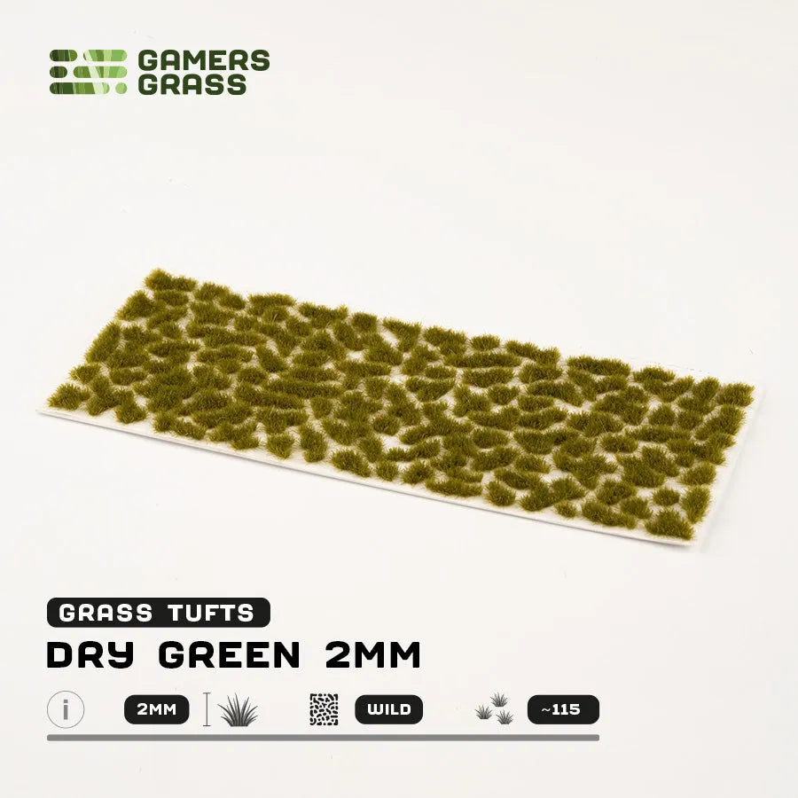 Dry Green 2mm Tufts-Gamers Grass-Radaddel