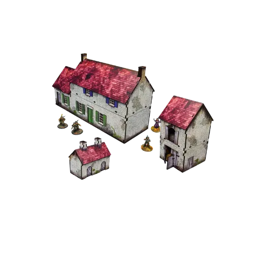 Pre-painted WWII Normandy Homestead with Outbuildings-Micro Art Studio-Radaddel