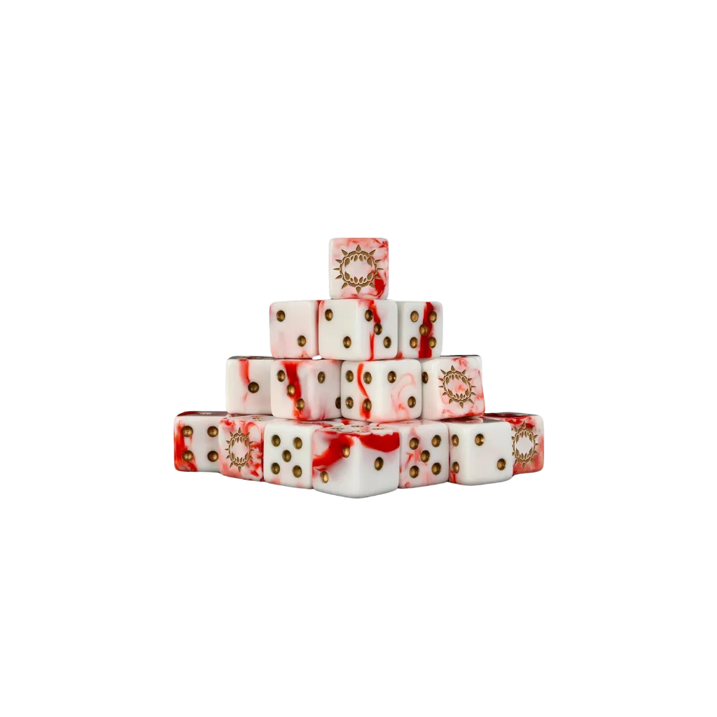 Carnage White Square 16mm (25 Stück)-Baron of Dice-Radaddel