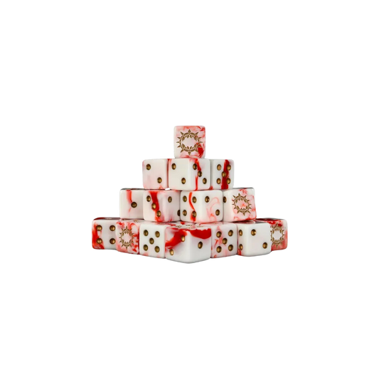 Carnage White Square 16mm (25 Stück)-Baron of Dice-Radaddel