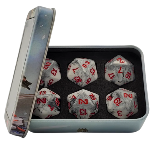 Infinity Offical N4 Marbled D20 (6 Stück)-Baron of Dice-Radaddel