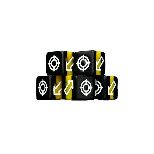 Scatter Dice Black Yellow Square (5 Stück)-Baron of Dice-Radaddel