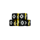 Scatter Dice Black Yellow Square (5 Stück)-Baron of Dice-Radaddel