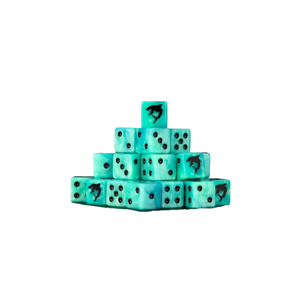 Great White Shark Square 16mm (25 Stück)-Baron of Dice-Radaddel