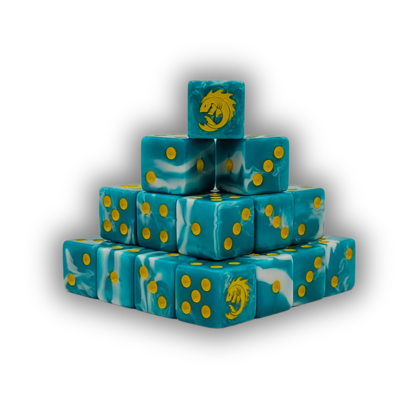 Sea Monsters Yellow Square 16mm (25 Stück)-Baron of Dice-Radaddel