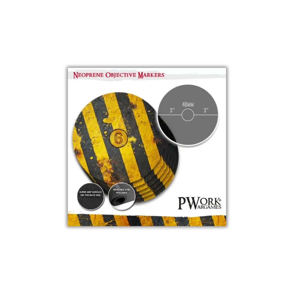 Danger Zone WH40K Neoprene Objective Markers-PWork Wargames-Radaddel