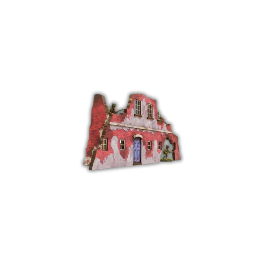 Pre-painted WW2 Normandy Ruined Large House 2-Micro Art Studio-Radaddel
