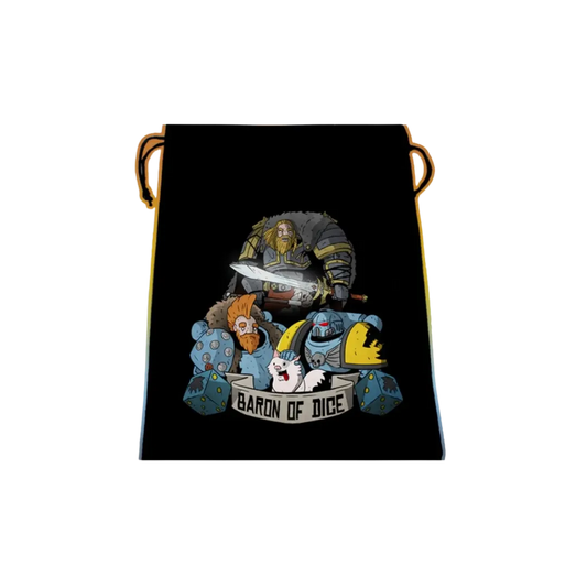 Premium Black Dice Bag - Wolf Pack-Baron of Dice-Radaddel