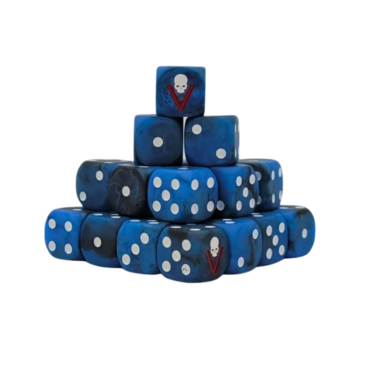 Kloned Corps Bloody V Dice 16mm Round (25 Stück)-Baron of Dice-Radaddel