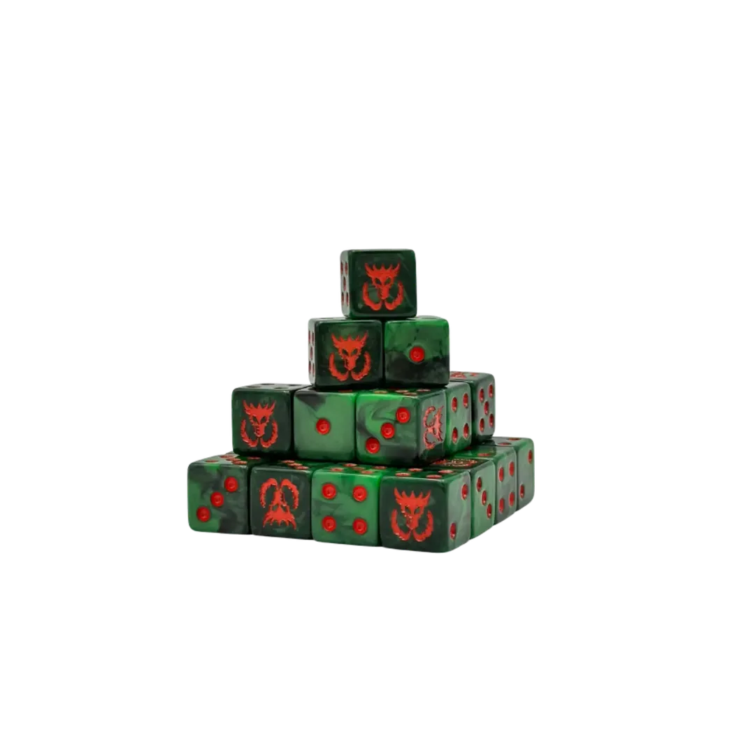 Flaming Drake Dice 16mm Square (25 Stück)-Baron of Dice-Radaddel