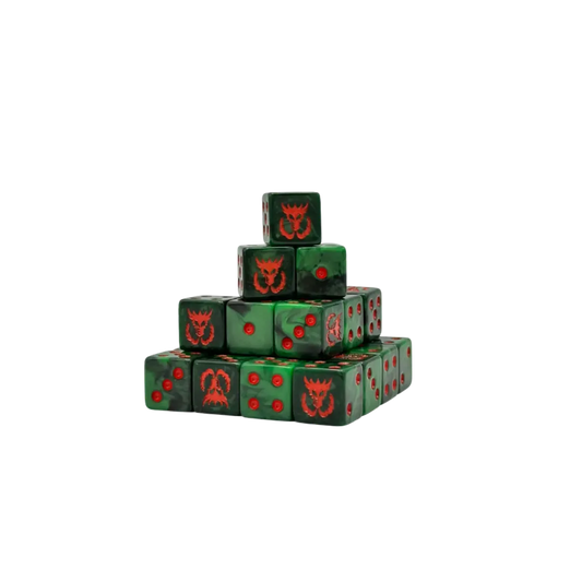 Flaming Drake Dice 16mm Square (25 Stück)-Baron of Dice-Radaddel