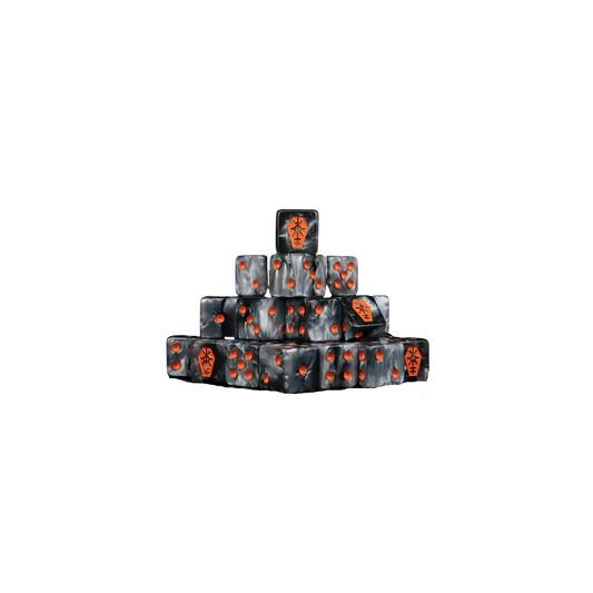 Day of the Dead Orange Coffin Dice 16mm Square (25 Stück)-Baron of Dice-Radaddel