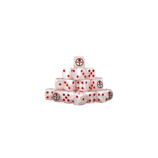 Universal Peace white Dice 16mm Round (25 Stück)-Baron of Dice-Radaddel