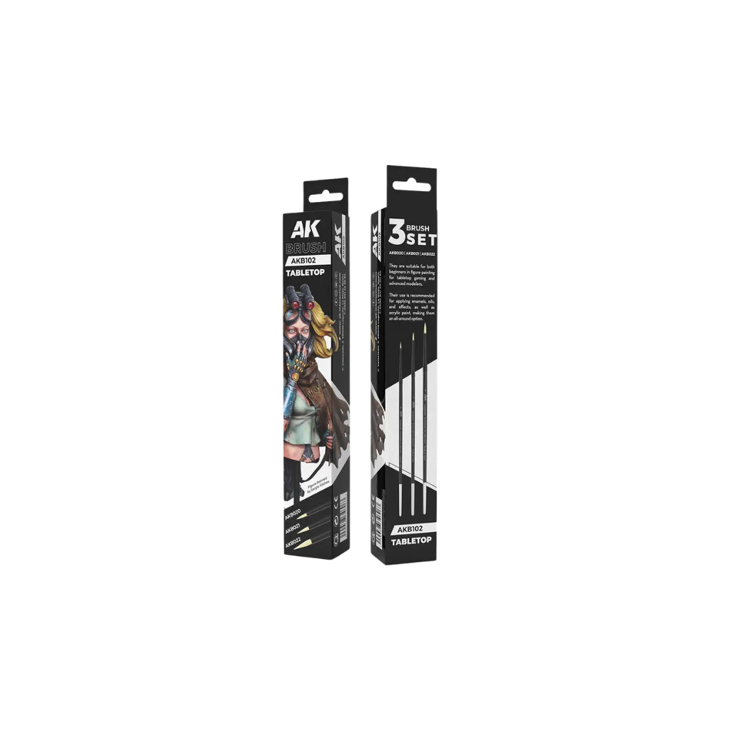Tabletop Synthetic Brushes Set (3 brushes)-AK-Interactive-Radaddel