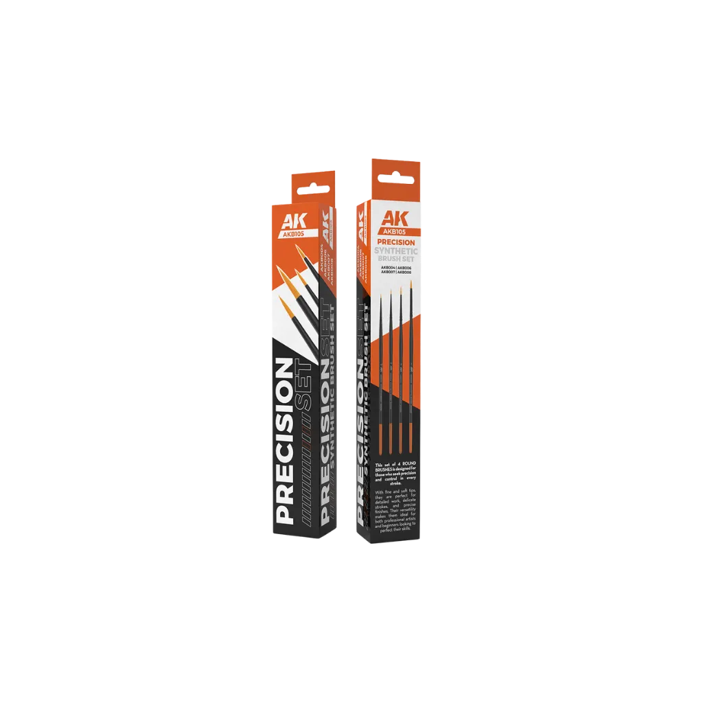 Precision Brushes Set (4 brushes)-AK-Interactive-Radaddel