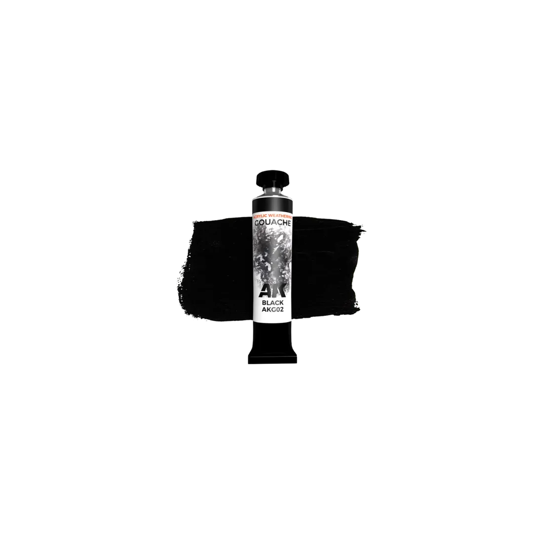 AK Gouache Black 20 ml-AK-Interactive-Radaddel