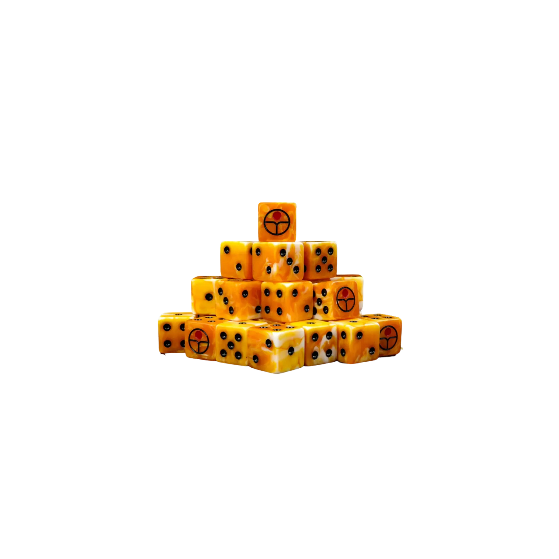 Universal Peace Ochre Dice 16mm Square (25 Stück)-Baron of Dice-Radaddel