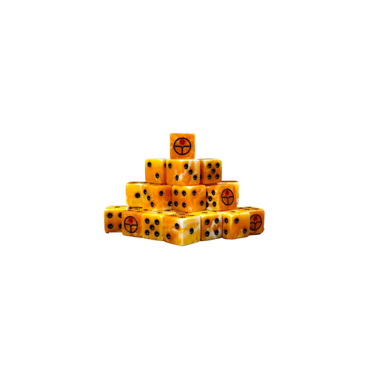 Universal Peace Ochre Dice 16mm Square (25 Stück)-Baron of Dice-Radaddel