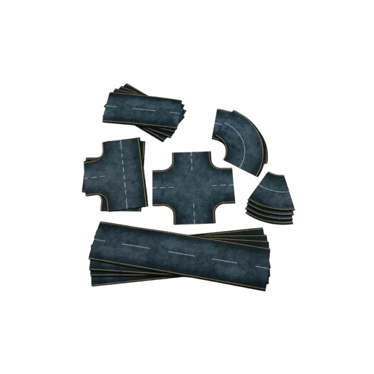Asphalt Roads - Rubber 2D Road Set 15mm-Playmats.eu-Radaddel