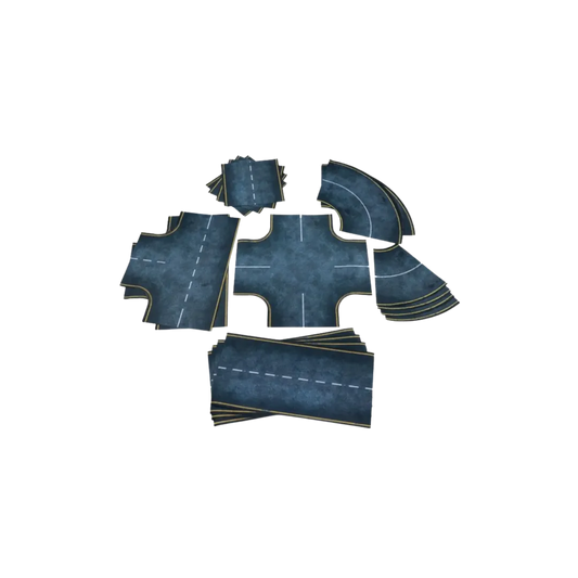 Asphalt Roads - Rubber 2D Road Set 28mm-Playmats.eu-Radaddel