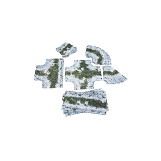 Winter muddy Roads - Anti-Slip Fabric 2D Road Set 28mm-Playmats.eu-Radaddel