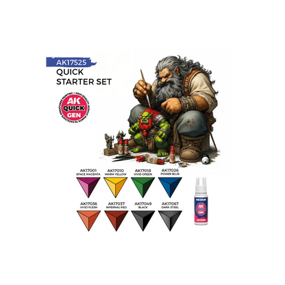 AK QUICK GEN Starter Set (1 Brush)-AK-Interactive-Radaddel