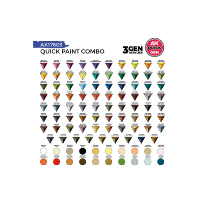 AK QUICK GEN Paint Combo Set 100 Colors-AK-Interactive-Radaddel
