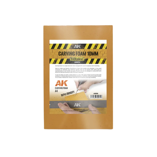 Carving Foam 10MM A4 Size (305 x 228 MM)-AK-Interactive-Radaddel